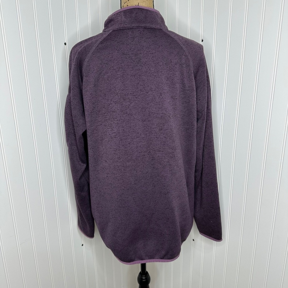 Eddie Bauer Fleece Pullover Heathered Purple Quarter Zip Jacket Gorpcore Sz 2XL - Picture 4 of 16